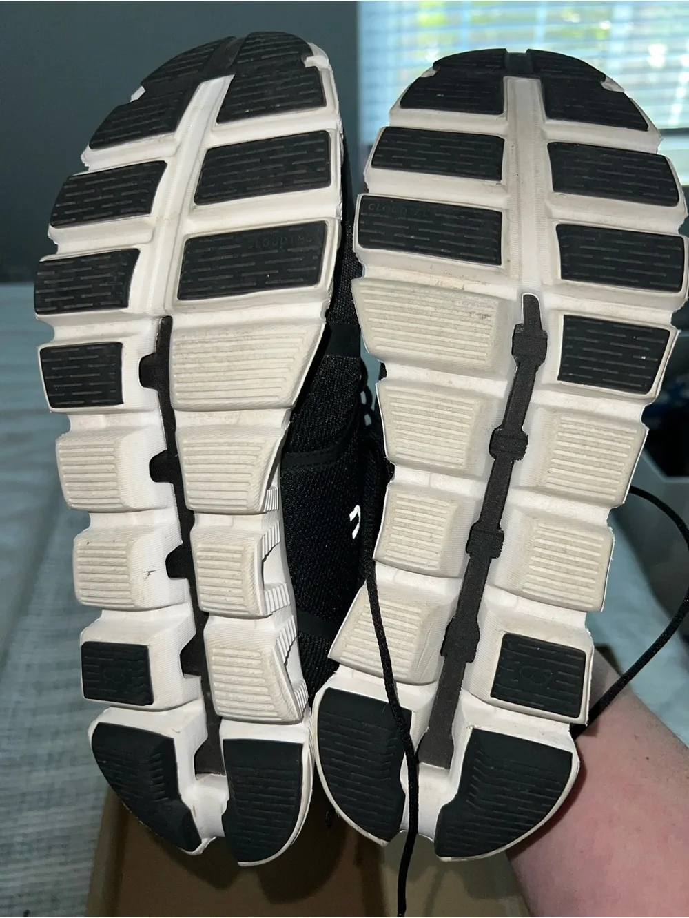 On Cloud Womens Black and White Cloud Sneakers